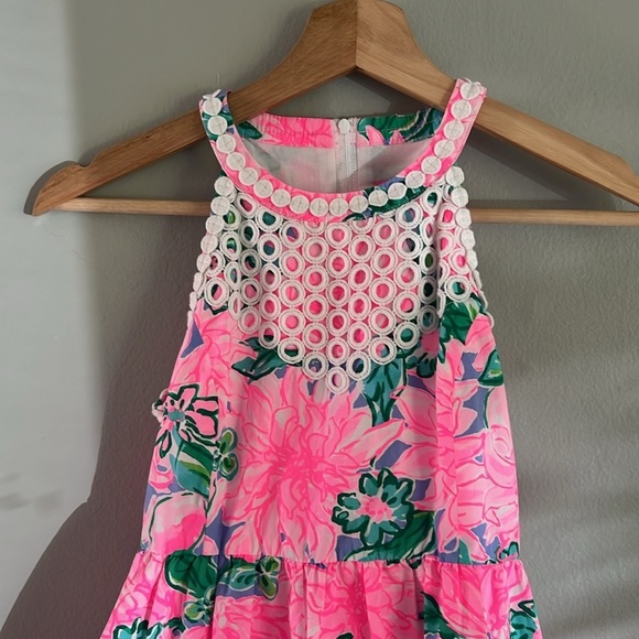 Lilly Pulitzer Kinley Little Girl Tropical Floral Print Dress - Picture 3 of 10
